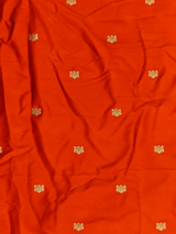 Orange Banarasi satin silk saree - PBRMM5B