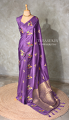 Grey Banarasi satin silk saree - PBRMM5E