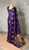 Violet Banarasi satin silk saree - PBRMM5F