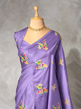 LavenderBanarasi satin silk saree - PBRMM5i