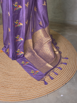 LavenderBanarasi satin silk saree - PBRMM5i