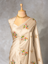 Sandle Banarasi satin silk saree - PBRMM5C