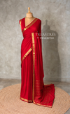 Wine Semi Mysore crepe Silk Saree - PBRMJ4D