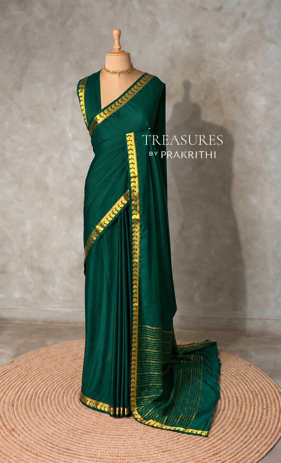Green Semi Mysore crepe Silk Saree - PBRMJ4E