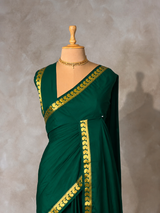 Green Semi Mysore crepe Silk Saree - PBRMJ4E