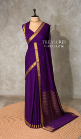Violet Semi Mysore crepe Silk Saree - PBRMJ5B