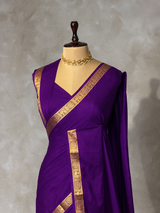 Violet Semi Mysore crepe Silk Saree - PBRMJ5B