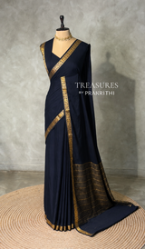 Blue Semi Mysore crepe Silk Saree - PBRMJ5F