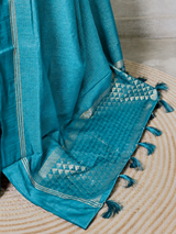 Blue Chanderi silk cotton saree- PBRNAK4H