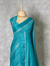 Blue Chanderi silk cotton saree- PBRNAK4H