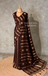 Brown Banarasi Satin silk Saree - PBRMM6A
