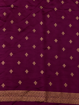 Wine Banarasi Satin silk Saree - PBRMM6C