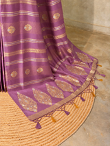 Onion Pink Banarasi Satin silk Saree - PBRMM6E
