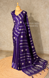 Violet Banarasi Satin silk Saree - PBRMM6F