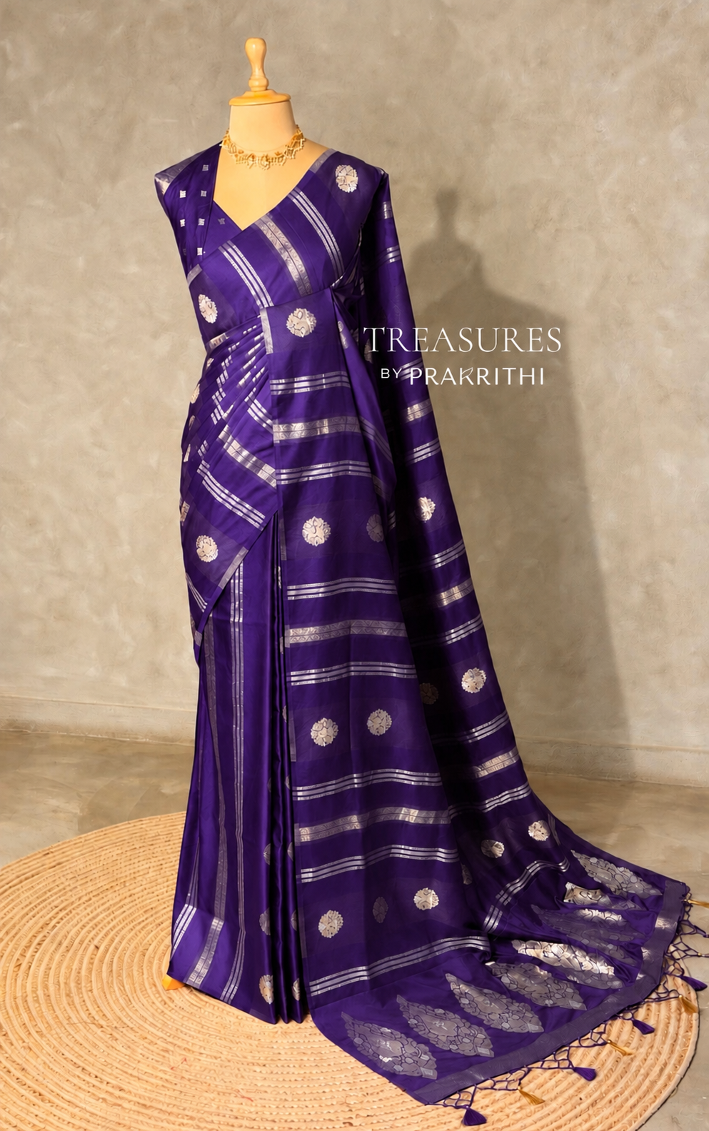 Violet Banarasi Satin silk Saree - PBRMM6F