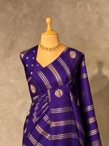 Violet Banarasi Satin silk Saree - PBRMM6F