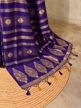 Violet Banarasi Satin silk Saree - PBRMM6F
