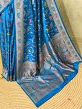 Blue Banarasi Satin silk Saree - PBRKIV2A