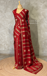 Red Banarasi Satin silk Saree - PBRMM6D