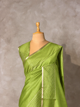 Green semi tusser silk saree - PBRSS3