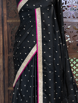 Black Mashru Banarasi silk Saree - PBRRAH2D