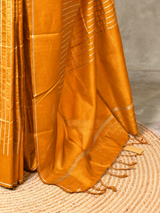 Mustard yellow semi tusser silk saree - PBRSS2D