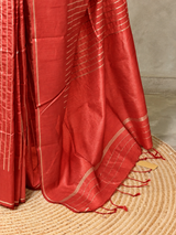 Peach semi tusser silk saree - PBRSS2B