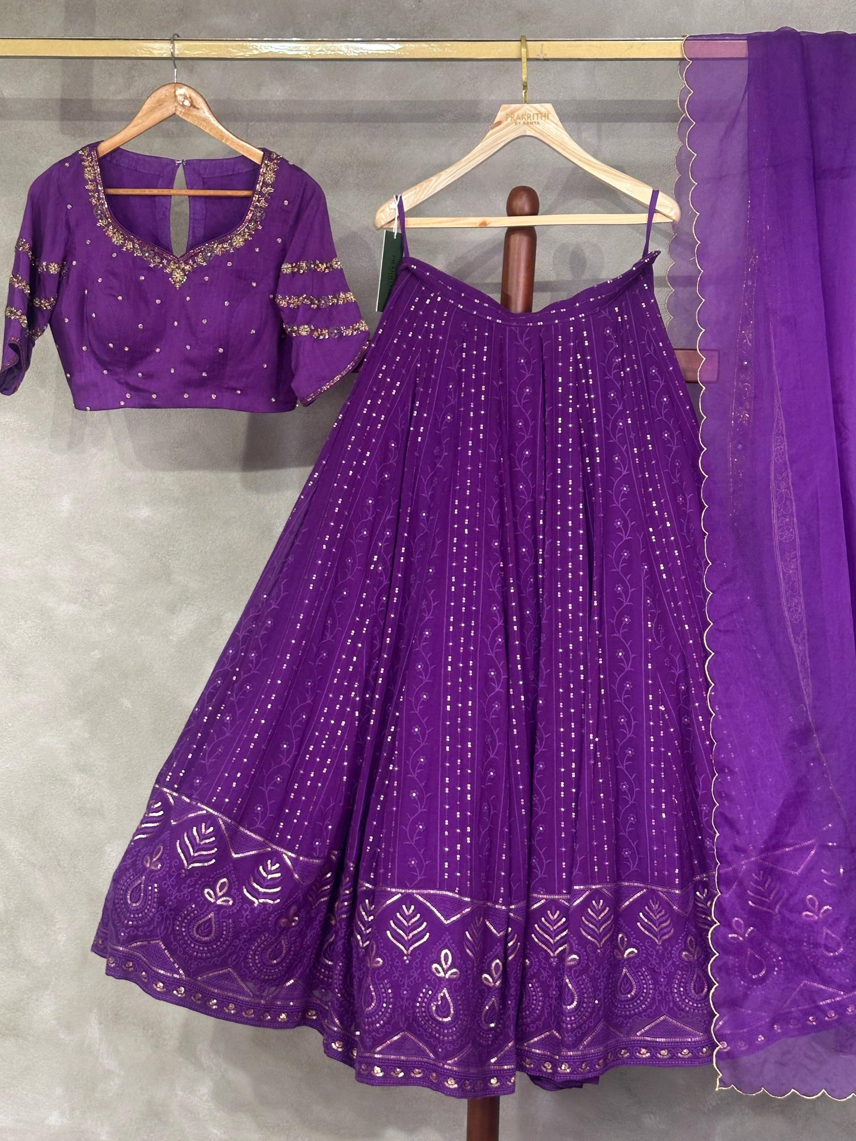 Deep purple lehengaset - PL03