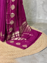 Purple crape silk saree - PBRNAK2C
