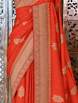 Orange Premium Tusser Silk Saree - PBRATH5D