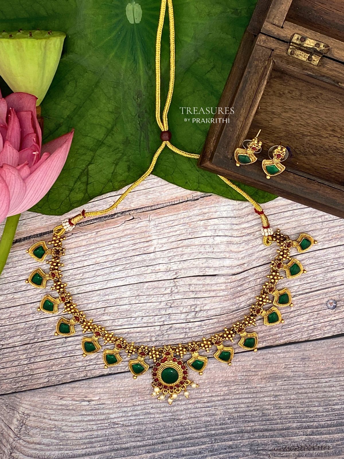 Green nagapada necklace-JN51