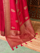 Red wine Premium Tusser Silk Saree - PBRATH5C