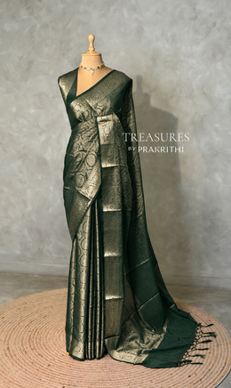 Dark Green Brocade banarasi saree -MPSB50C