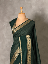 Bottle Green Soft silk Saree - PBRFA4C