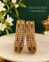 Traditional gold bangle set of 4 bangles- JBN3