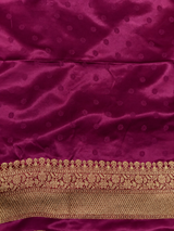 Burgundy Satin silk Saree - PBRKIV6