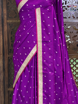 Purple Mashru Banarasi silk Saree - PBRRAH2B