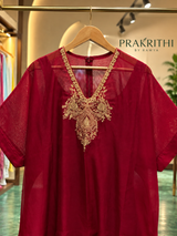 Maroon organza antifit outfit-PBRANTI1