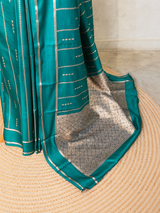 Aqua Blue soft Gajji silk saree- PBRNAK5D