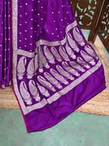 Purple Mashru Banarasi silk Saree - PBRRAH2B