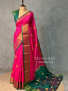 Rani pink and green semi kanchipuram soft silk saree - PSSN198