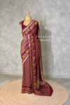 Maroon Banarasi crape silk saree - PBRNAK3D