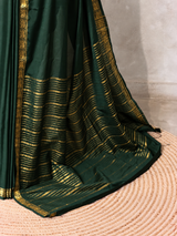 Dark green Semi Mysore crepe Silk Saree - PBRMJ6B