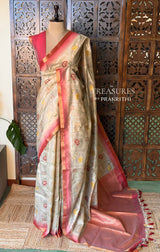 Sandal Chanderi saree - PBR66D
