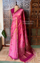 Lotus Pink Chanderi saree - PBR66G