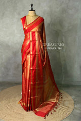 Red soft Tissue banarasi silksaree -PFAZ17A