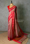 Pink and red chanderi cotton silk saree -PFAZ18