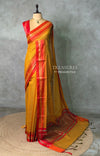 Yellow and Red chanderi cotton silk saree -PFAZ18A