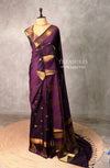 Deep Purple banarasi silk saree -PIH96