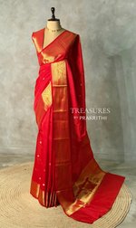 Red Banarasi silk saree -RUK45